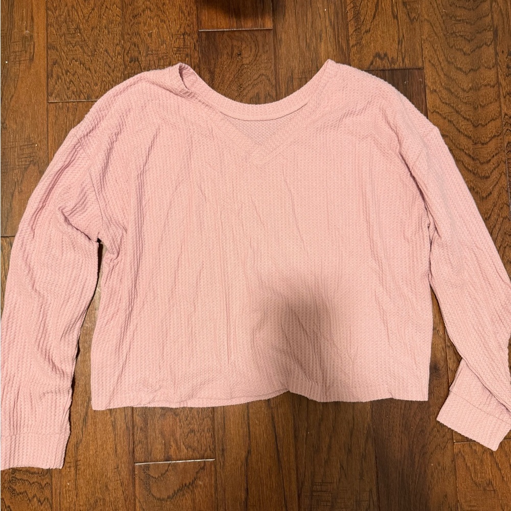 Aeropostale Pink Women's Waffle Crop Top